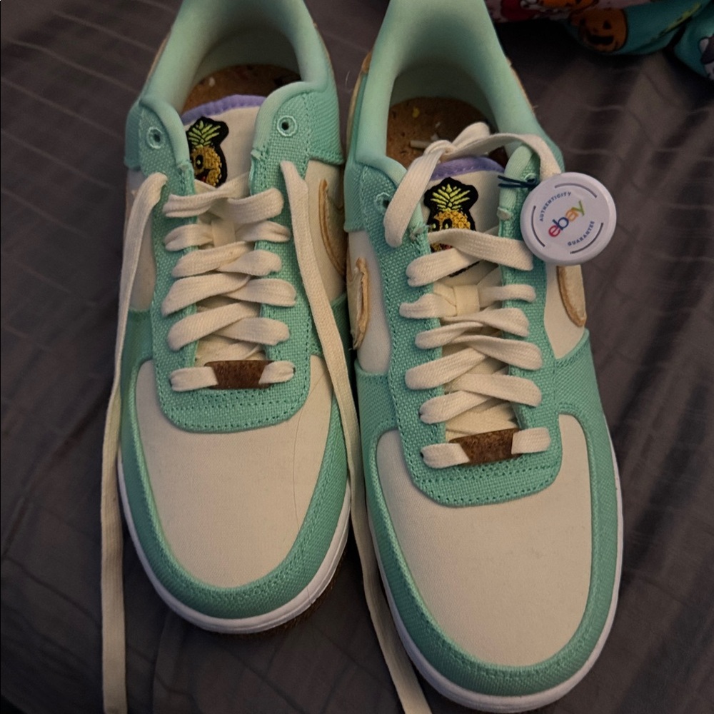 Mint Green and Cream Sneakers Nikes